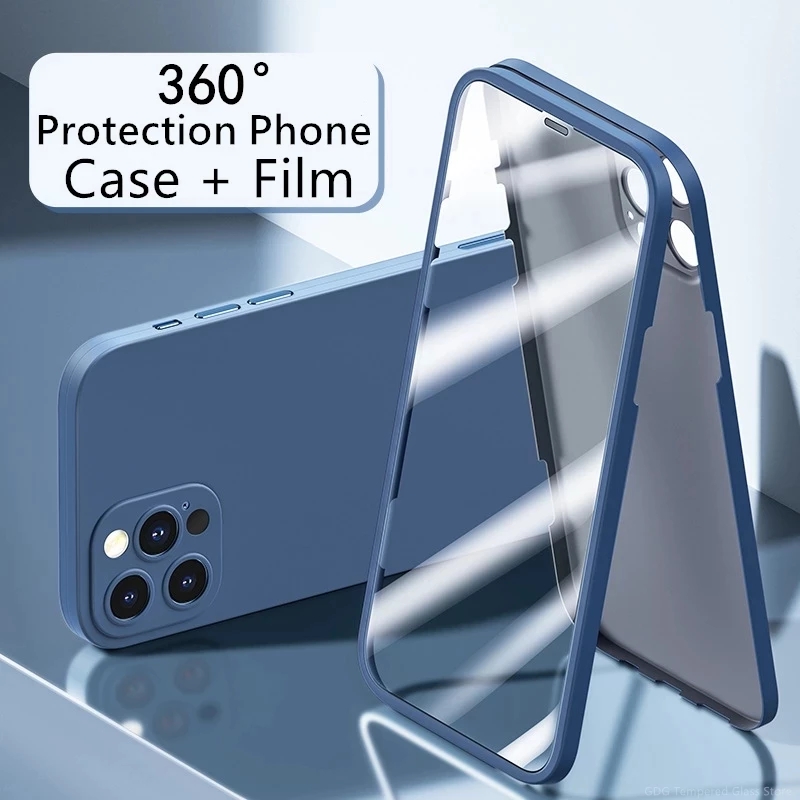 Πλήρης θήκη πλήρους τηλεφώνου 360 με προστατευτικό οθόνης Ολοκληρωμένη οθόνη γυαλιού οθόνης για το iPhone 12 Pro Max